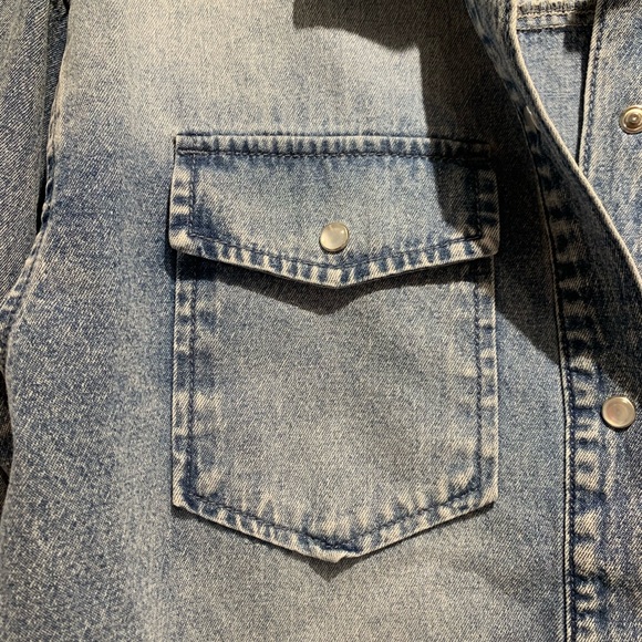 New Bagatelle oversized boyfriend’s blue Denim jacket Shirt 100% cotton size S - Picture 5 of 9